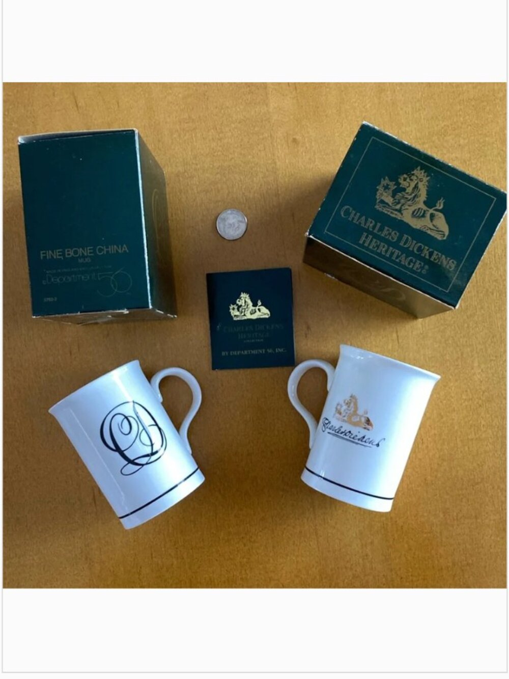 Department 56 Charles Dickens Heritage Coffee Mugs - New in boxes - Set of 2